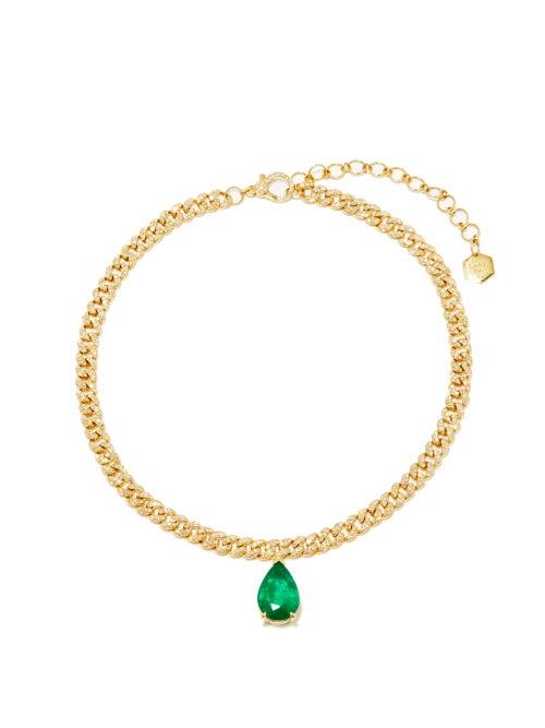 Ladies Fine Jewellery Shay - Diamond, Emerald & 18kt Gold Choker - Womens - Yellow Gold