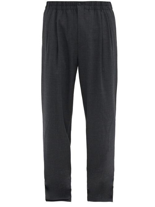 Matchesfashion.com Giorgio Armani - Elasticated-waist Wool-blend Twill Trousers - Mens - Grey