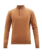 Ermenegildo Zegna - Zipped High-neck Cashmere Sweater - Mens - Brown