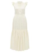 Matchesfashion.com Apiece Apart - Pacifica Check Jacquard Cotton Maxi Dress - Womens - Cream