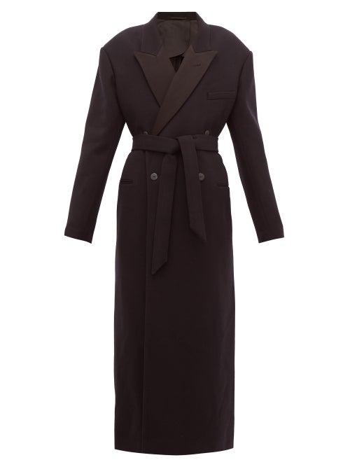 Matchesfashion.com Raey - Exaggerated Shoulder Wool Blend Tux Coat - Womens - Navy