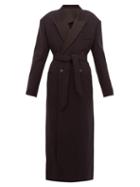 Matchesfashion.com Raey - Exaggerated Shoulder Wool Blend Tux Coat - Womens - Navy