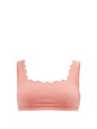 Matchesfashion.com Marysia - Palm Springs Scalloped-edge Bikini Top - Womens - Pink