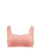 Matchesfashion.com Marysia - Palm Springs Scalloped-edge Bikini Top - Womens - Pink