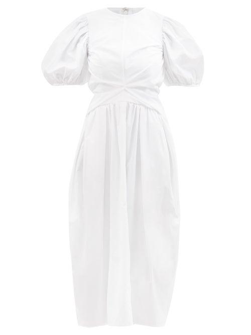 Cecilie Bahnsen - Juniper Puff-sleeve Organic-cotton Dress - Womens - White