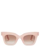 Matchesfashion.com Lapima - Lisa Square Acetate Sunglasses - Womens - Light Pink