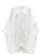 Matchesfashion.com Junya Watanabe - Draped Sequin-embellished Voile Dress - Womens - White