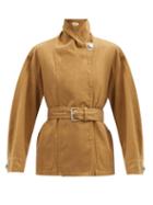 Matchesfashion.com Isabel Marant Toile - Prunille Belted Cotton-blend Canvas Jacket - Womens - Camel