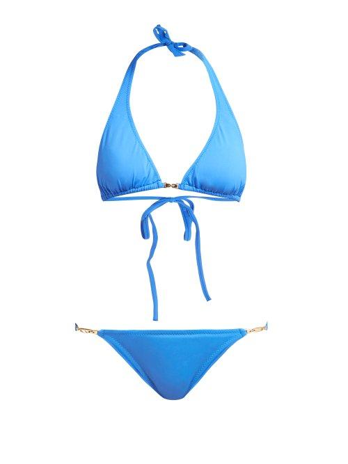Matchesfashion.com Melissa Odabash - Mustique Halterneck Bikini - Womens - Blue