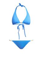 Matchesfashion.com Melissa Odabash - Mustique Halterneck Bikini - Womens - Blue