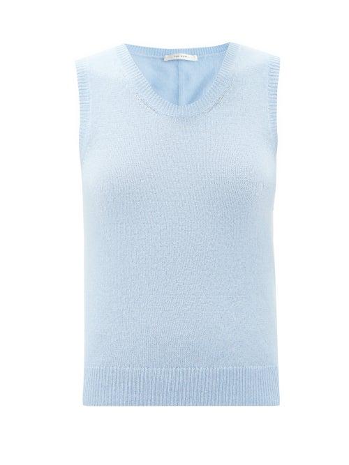 Matchesfashion.com The Row - Amalia Scoop-neck Cashmere Tank Top - Womens - Light Blue