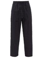 Le17septembre Homme - Ripple Cotton-seersucker Trousers - Mens - Blue