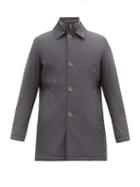Matchesfashion.com Herno - Single-breasted Gabardine Car Coat - Mens - Grey
