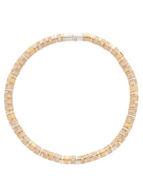 Matchesfashion.com Bottega Veneta - Gold-plated, Sterling-silver & Crystal Necklace - Womens - Clear