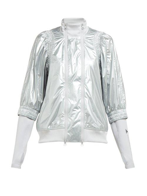Matchesfashion.com Adidas By Stella Mccartney - Metallic Shell Performance Jacket - Womens - Silver