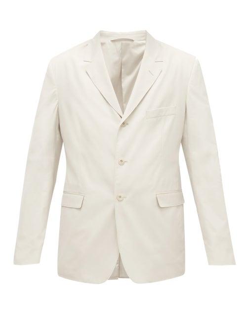 Matchesfashion.com Lemaire - Single-breasted Cotton-poplin Blazer - Mens - Light Grey