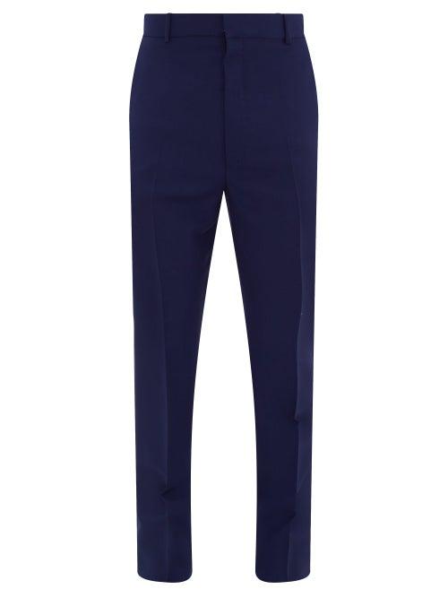 Matchesfashion.com Alexander Mcqueen - Slim-leg Wool-blend Trousers - Mens - Indigo