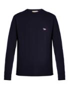 Maison Kitsuné Crew-neck Fox-appliqu Wool Sweater