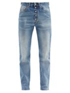 Matchesfashion.com Mm6 Maison Margiela - Exposed-button Tapered-leg Jeans - Womens - Denim