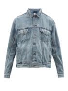 Matchesfashion.com Ksubi - Oh G Distressed Denim Jacket - Mens - Light Blue