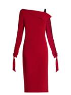 Matchesfashion.com Roland Mouret - Cadell Off The Shoulder Crepe Dress - Womens - Red