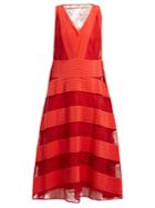 Valentino Panelled-lace V-neck Dress