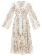 Ladies Rtw Giambattista Valli - Floral-print Silk-georgette Dress - Womens - Beige Multi
