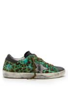 Matchesfashion.com Golden Goose Deluxe Brand - Superstar Leopard Print Calf Hair Low Top Trainers - Womens - Green Multi