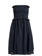 Matchesfashion.com Loup Charmant - Corolla Shirred Cotton Dress - Womens - Navy