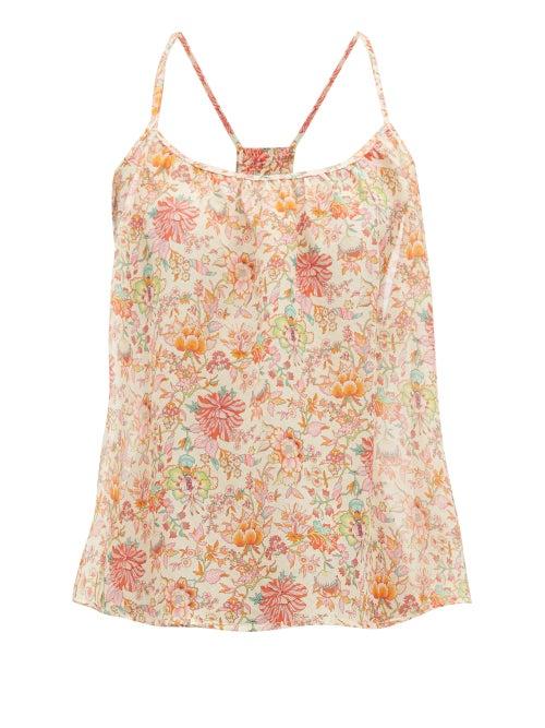 Matchesfashion.com Loup Charmant - Liberty Print Cotton Voile Top - Womens - Pink