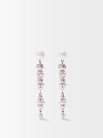 Sophie Bille Brahe X Caro Editions - Tulipe Perle Candy Pearl & 14kt Gold Earrings - Womens - Pink White
