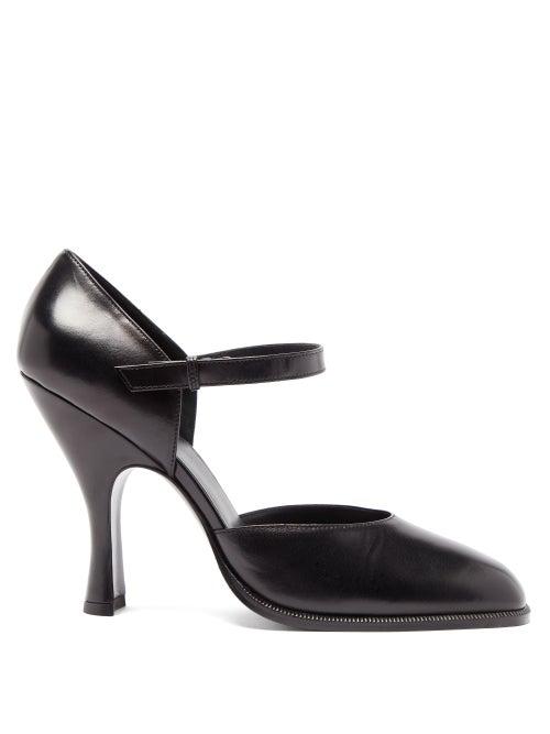 Ladies Shoes The Row - Square-toe Leather Mary Jane Pumps - Womens - Black