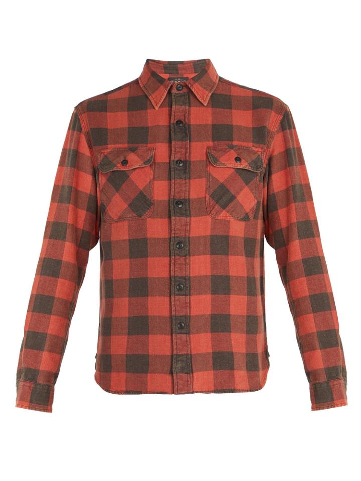 Rrl Checked Patch-pocket Cotton Shirt