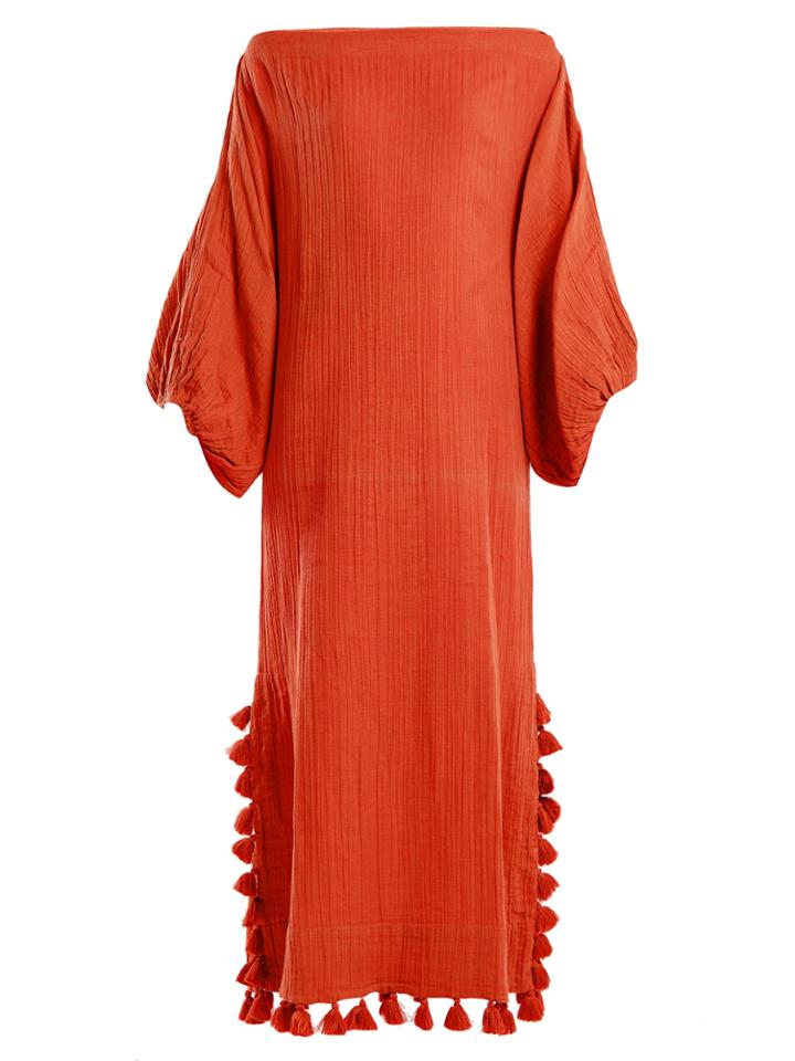 Rhode Resort Delilah Open-neck Tassel-trimmed Dress