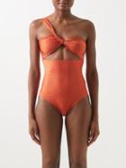 Sara Cristina - Narcissus One-shoulder Cutout Swimsuit - Womens - Orange