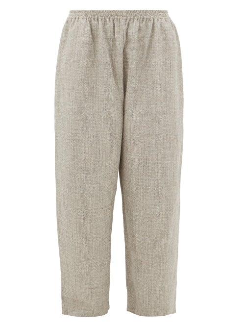 Matchesfashion.com Eskandar - Wide-leg Alpaca-blend Tweed Trousers - Womens - Light Grey