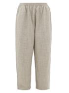 Matchesfashion.com Eskandar - Wide-leg Alpaca-blend Tweed Trousers - Womens - Light Grey