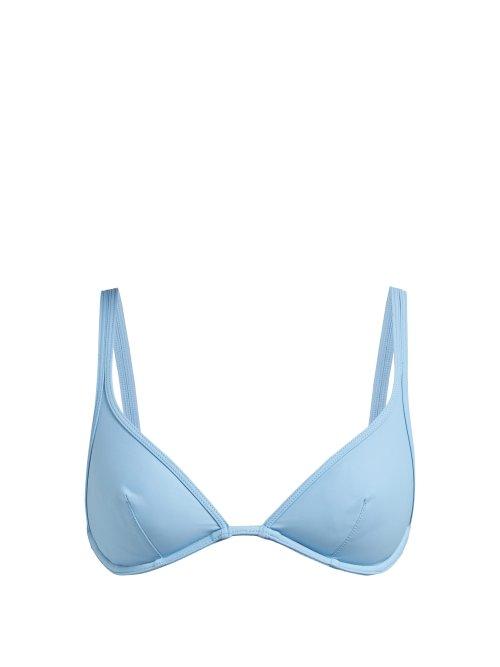 Matchesfashion.com Ephemera - Classic Triangle Bikini Top - Womens - Light Blue