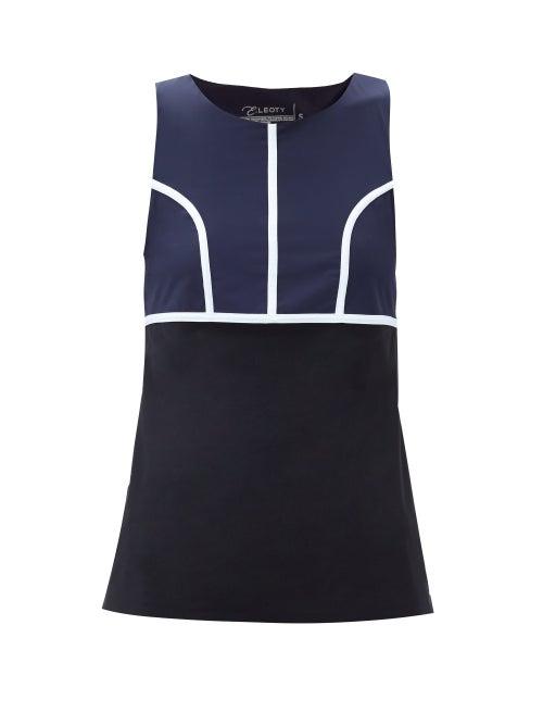 Matchesfashion.com Ernest Leoty - Eglantine Piped Tank Top - Womens - Black Navy