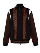 Matchesfashion.com Fendi - Ff Logo Jacquard Zip Through Track Jacket - Mens - Black Multi