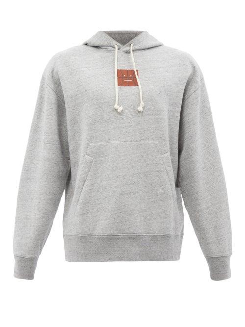 Acne Studios - Fonbar Face-patch Jersey Hooded Sweatshirt - Mens - Grey