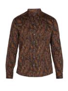 Matchesfashion.com Etro - Point Collar Paisley Print Cotton Shirt - Mens - Beige Multi