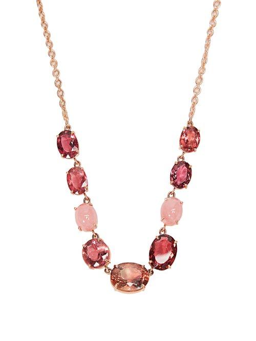 Matchesfashion.com Irene Neuwirth - Opal, Tourmaline & Rose Gold Necklace - Womens - Pink