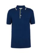 Matchesfashion.com King & Tuckfield - Contrast Panel Wool Polo Shirt - Mens - Navy