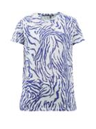 Matchesfashion.com Proenza Schouler - Zebra Print Cotton Jersey T Shirt - Womens - Blue White