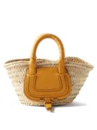 Chlo - Marcie Raffia And Leather Basket Bag - Womens - Yellow