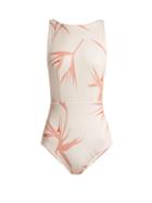 Matchesfashion.com Haight - Floral Print Boat Neck Swimsuit - Womens - Ivory Multi