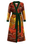 Matchesfashion.com Gucci - Fawn Print Tie Waist Wool Blend Robe - Womens - Multi