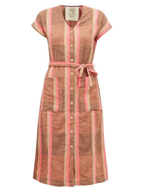 Matchesfashion.com Ace & Jig - Gallo Belted Cotton Dress - Womens - Beige Multi