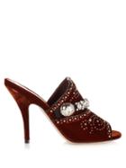 Miu Miu Crystal-embellished Velvet Mules